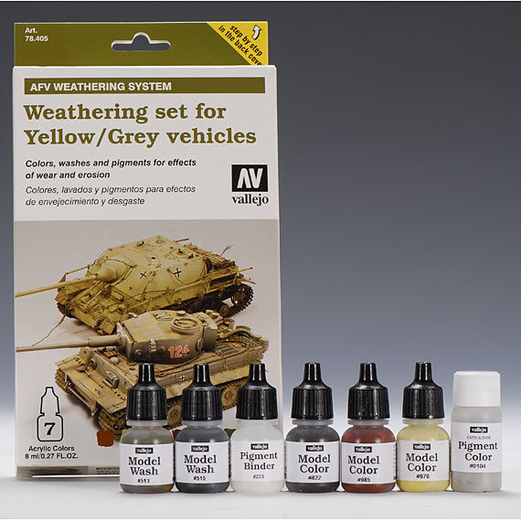 78405 イエロ―&グレイ車両ウェザリングセット (7色)