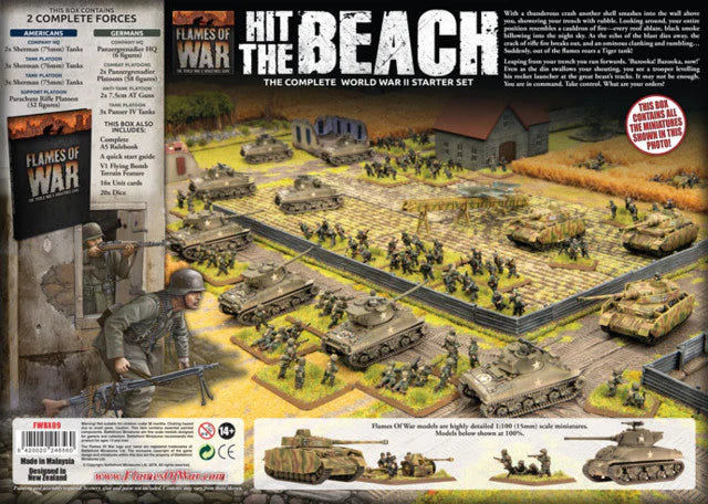 fwbx09 "Hit The Beach" Army Set (German & American 11x Tanks, 2x Guns, 96x figs - Plastic)