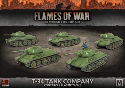 sbx54 T-34 Tank Company (Mid War x5 Tanks Plastic)