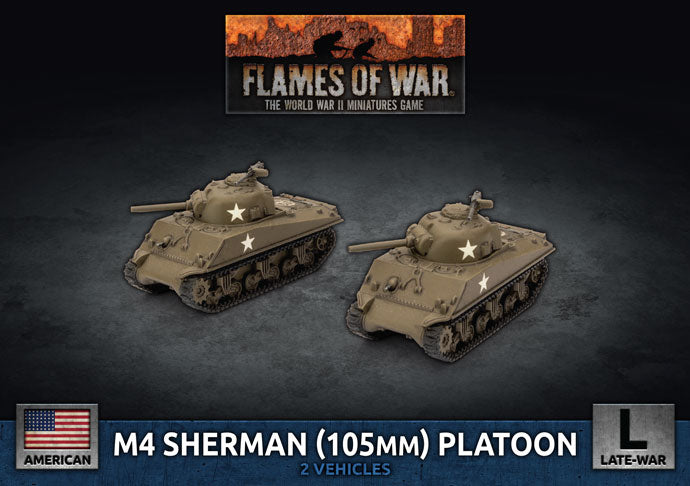 ubx71 M4 Sherman (105mm) Assault Gun Platoon (x2 Plastic)