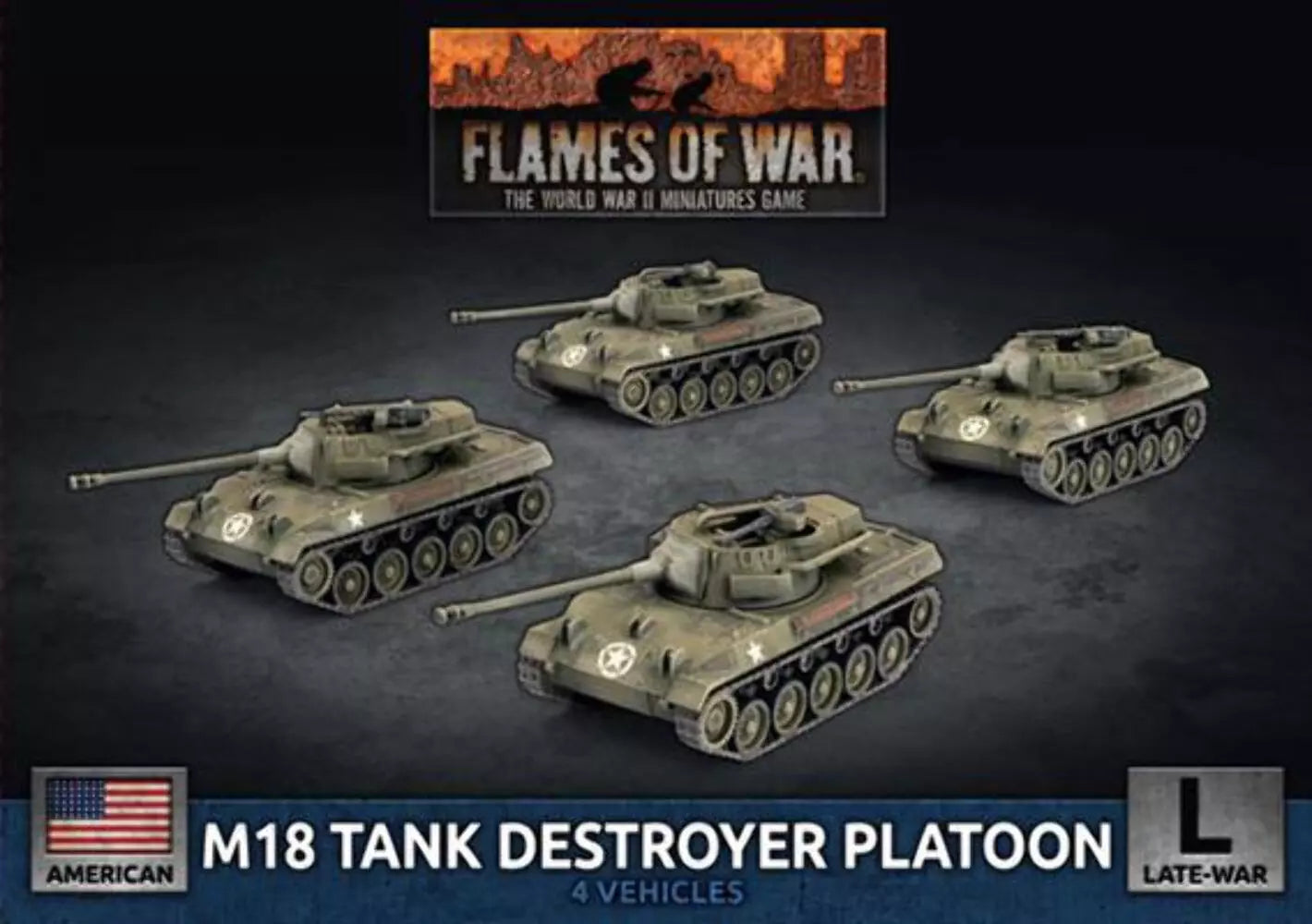 ubx93 M18 Hellcat (76mm) Tank Destroyer Platoon (x4 Plastic)