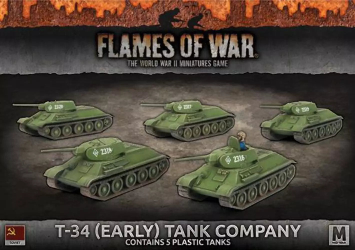 sbx39 T-34 (Early) Tank Company (Mid War x5 Tanks Plastic)