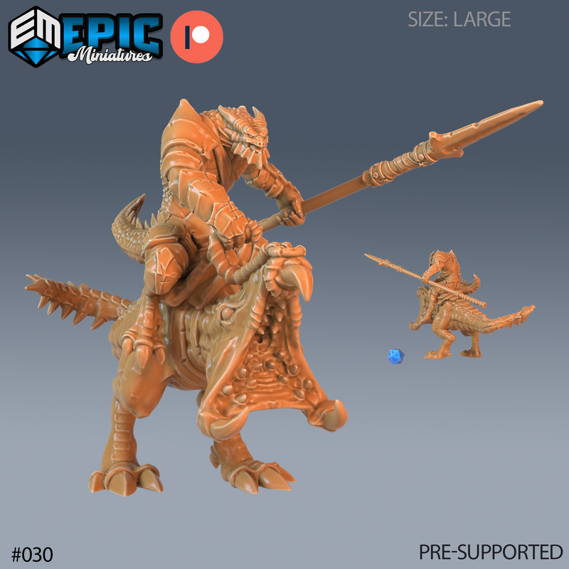 Dragonborn Warrior Spear Rider (Large)