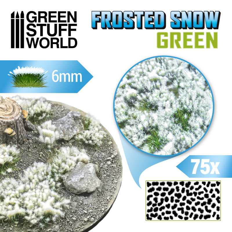 情景素材 雪を被った茂み 高さ6mm ｸﾞﾘｰﾝ(粘着剤付)