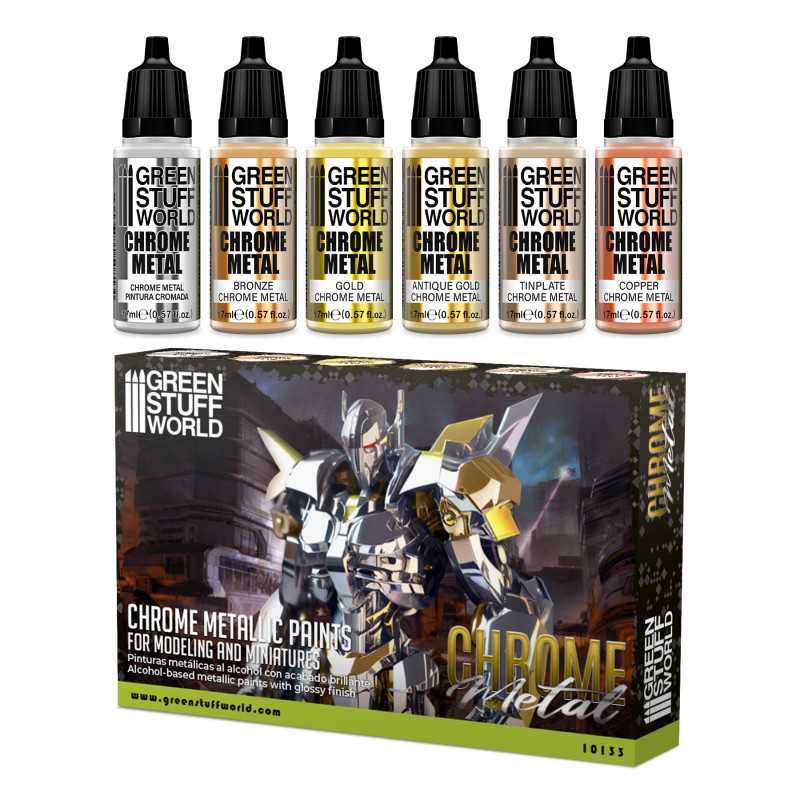 ｱﾙｺｰﾙ系塗料クロームメタル カラーセット(6本入)