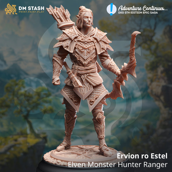Ervion ro Estel - Elven Monster Hunter Ranger [Medium Sized Model - 25mm base]