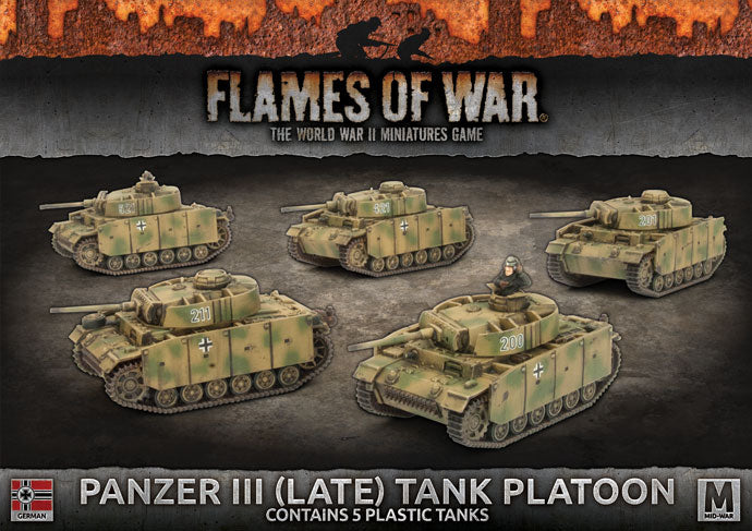 gbx122 Panzer III (Late) Tank Platoon (Mid War x5 Tanks Plastic)