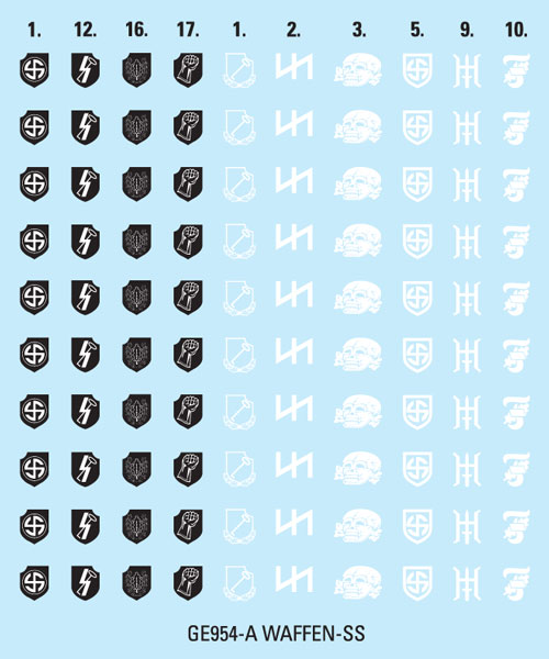 ge954 Waffen-SS Decal Set (x4)