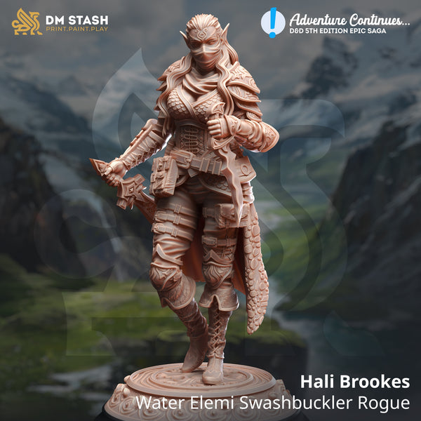 Hali Brookes - Water Elemi Swashbuckler Rogue [Medium Sized Model - 25mm base]