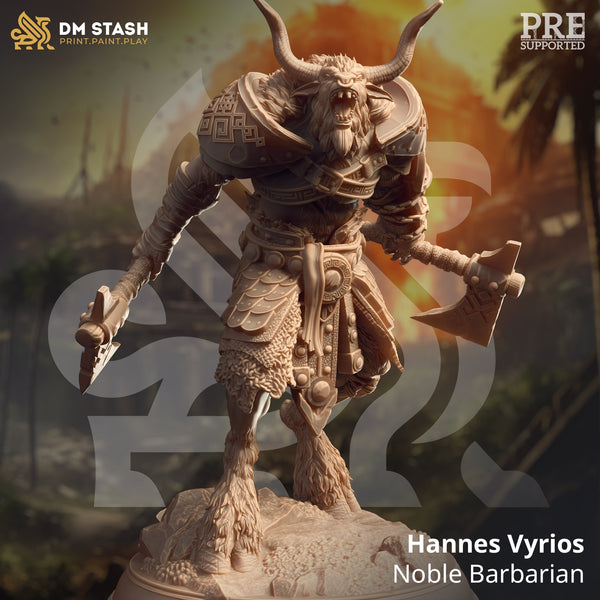 Hannes Vyrios - Noble Minotaur Barbarian [Medium Sized Model - 25mm base]