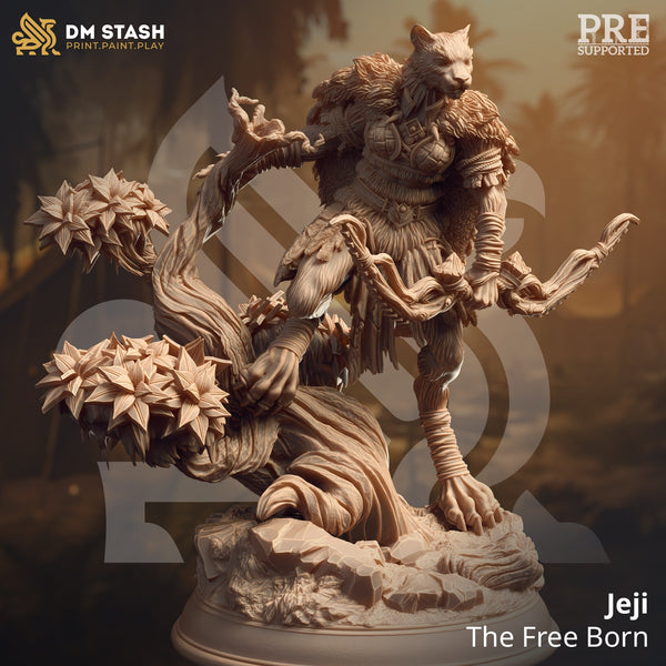 Jeji the Freeborn - Catfolk Ranger [Medium Sized Model - 25mm base]