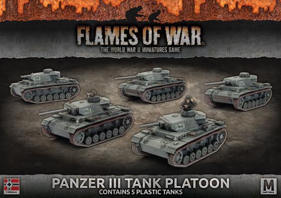 gbx105 Panzer III Platoon (Mid War x5 Tanks Plastic)