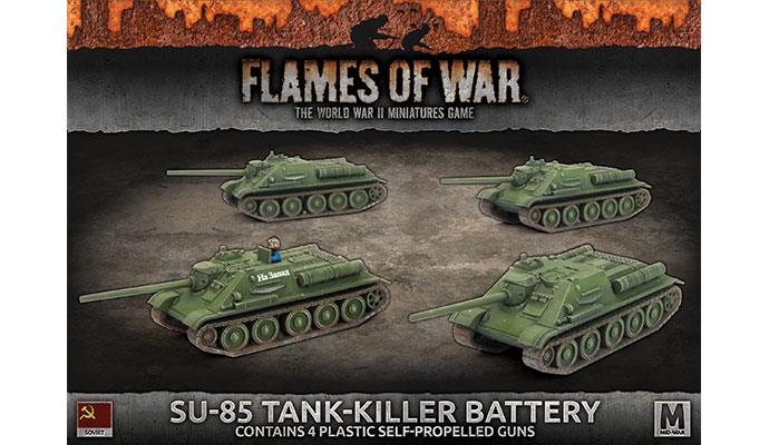 sbx57 SU-85 Medium SP Battery (Mid War x4 Tanks Plastic)
