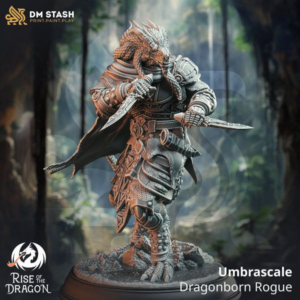 Umbrascale - Dragonborn Rogue [Medium Sized Model - 25mm base]