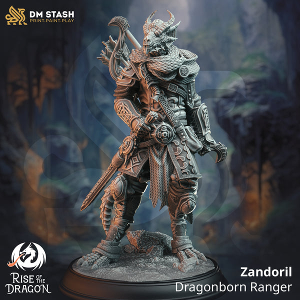 Zandoril - Dragonborn Ranger [Medium Sized Model - 25mm base]