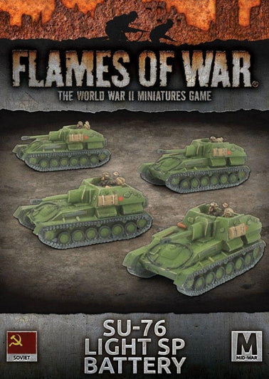 sbx61 SU-76 Light SP Battery (Mid War x4 Tanks Plastic)