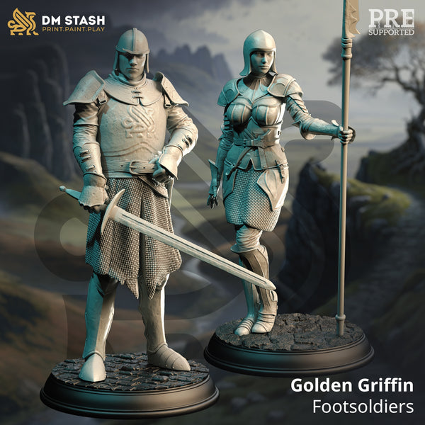 Golden Griffin Footsoldiers  [Medium Sized Models - 25mm base]