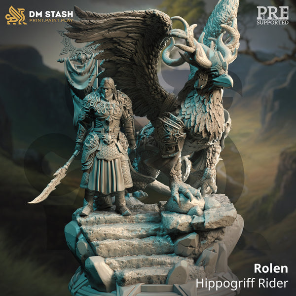 Hippogriff Rider Rolen (includes Rolen)  [Large Sized Model - 50mm base]